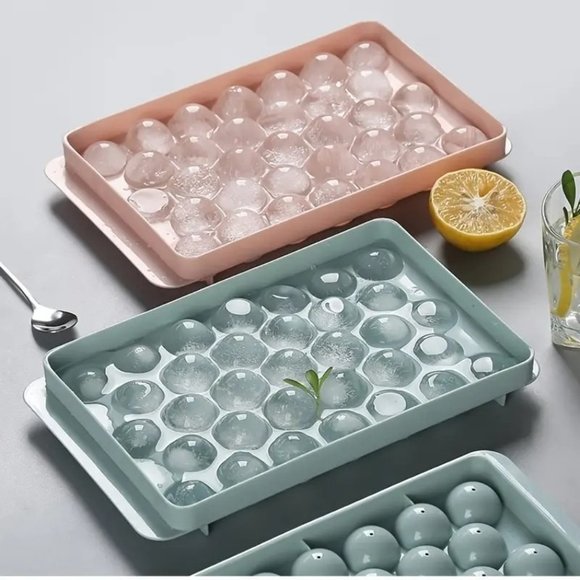 New Multi-Grid Round Ice Cube Pink Ice Ball Molds Tray - Picture 3 of 5